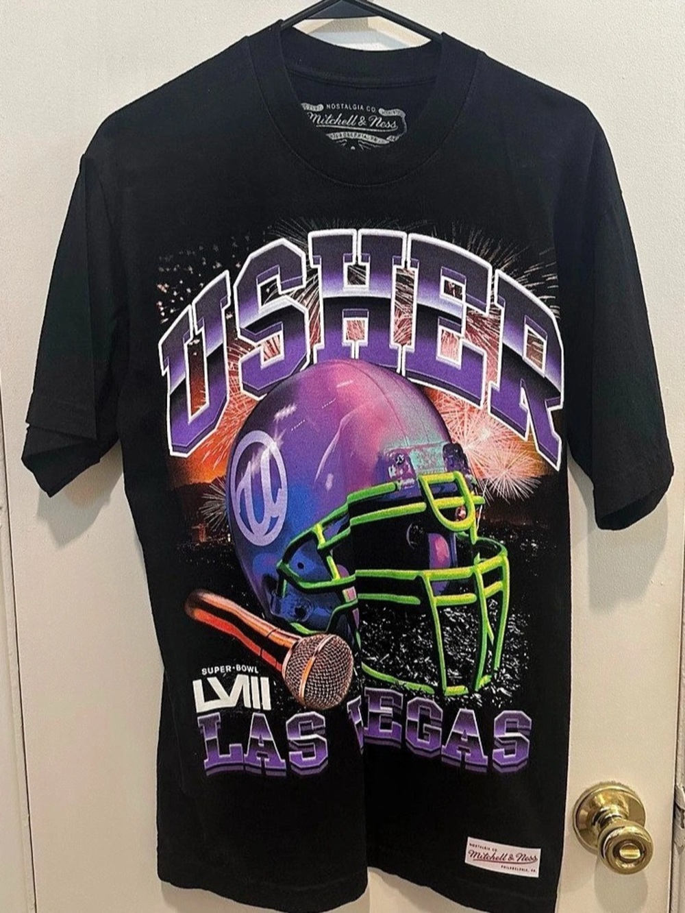 Mitchell & Ness Usher Super Bowl LVIII Worldwide Tee Small